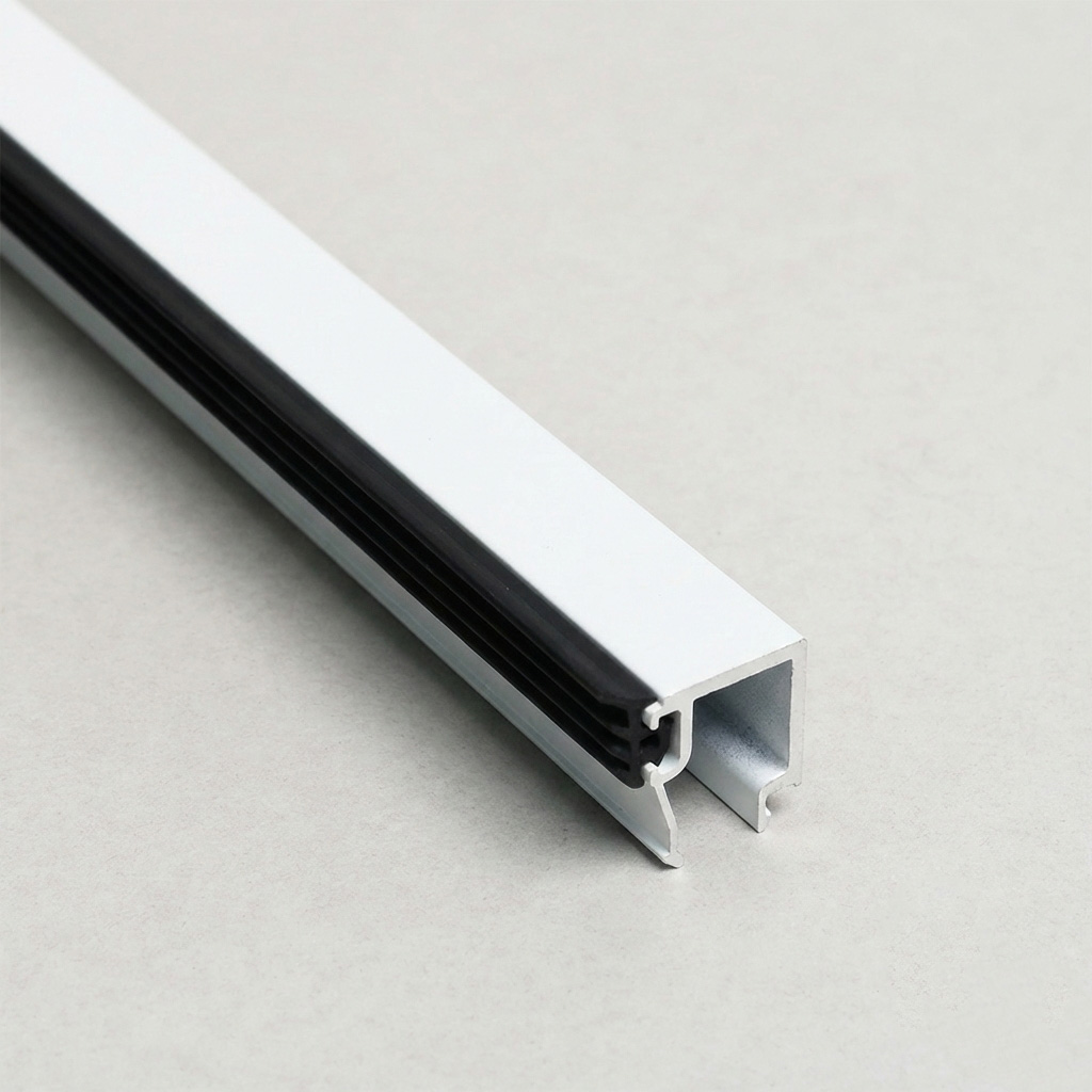 Barre de fixation pour paroi latérale en verre 33.2 RAL9016 Blanc signalisation 3500 mm (2x)