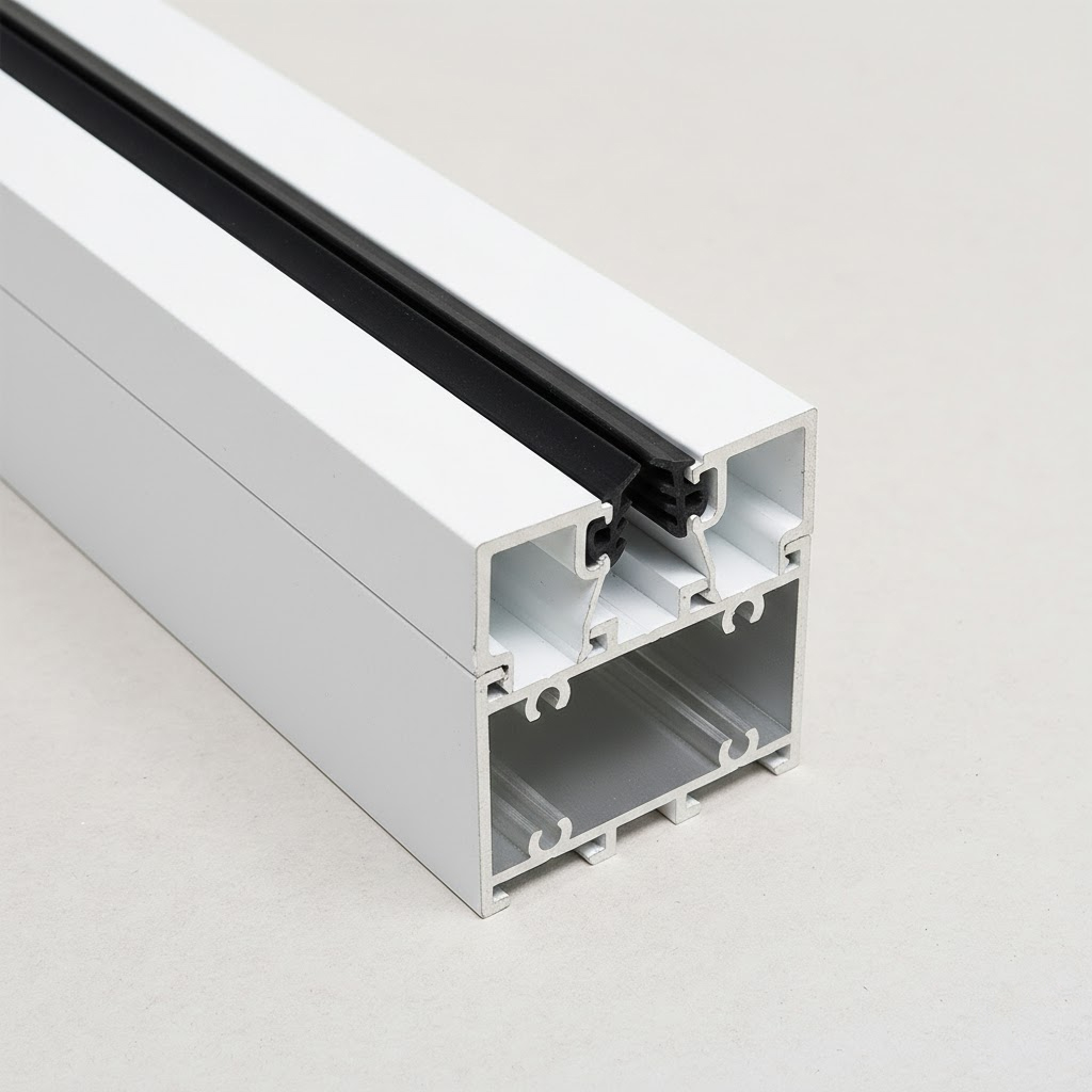 Profilé de châssis de cadre paroi latérale verre 33.2 RAL9016 Blanc signalisation 7000mm