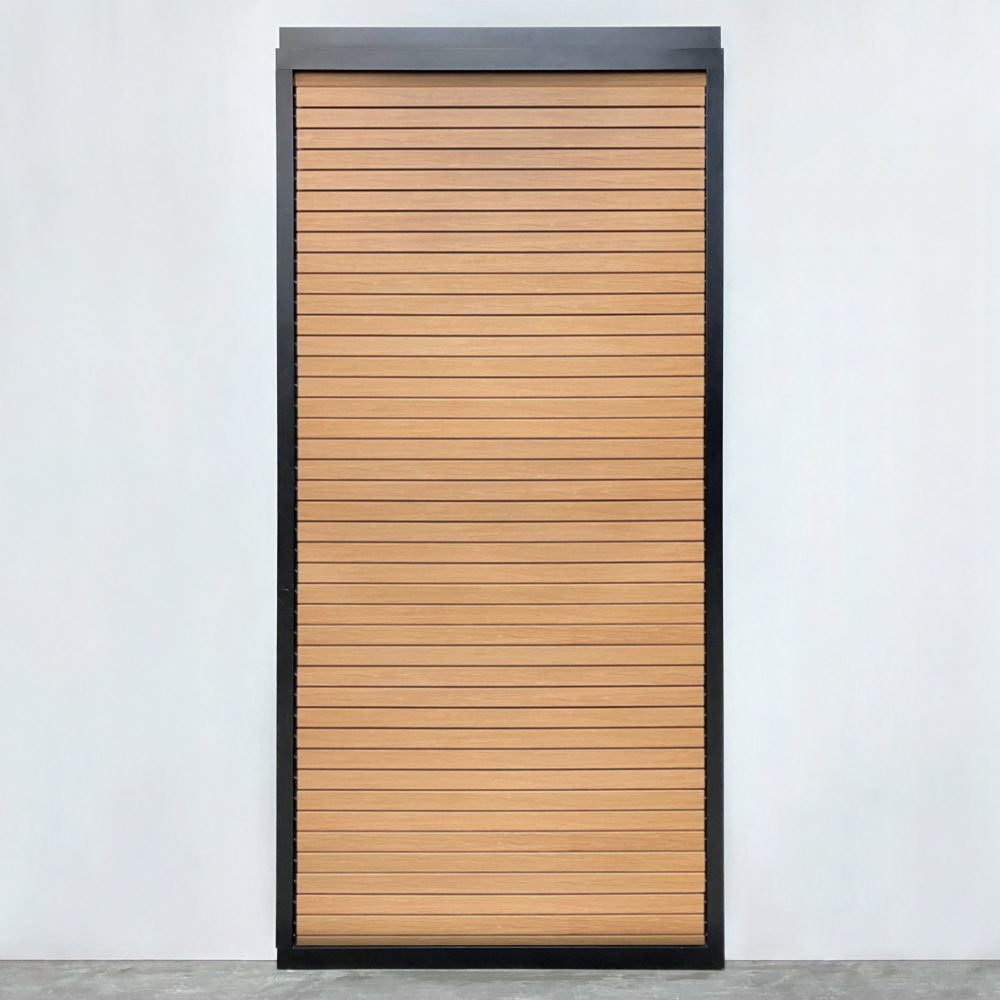 Fiano Louvre hauteur d'encastrement 2050-2099mm Noir foncé (RAL9005)/Bois