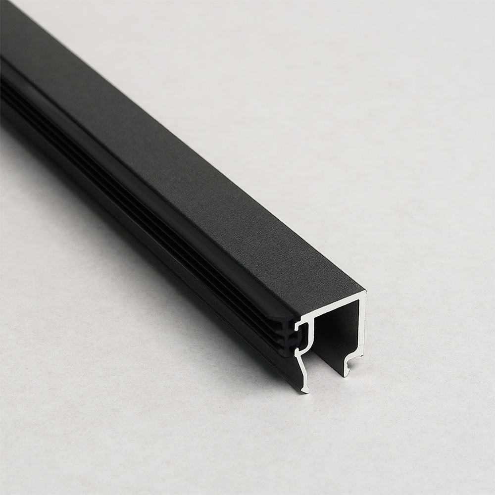 Barre de fixation pour paroi latérale en verre 33.2 RAL7024 Gris graphite 3500 mm (2x)