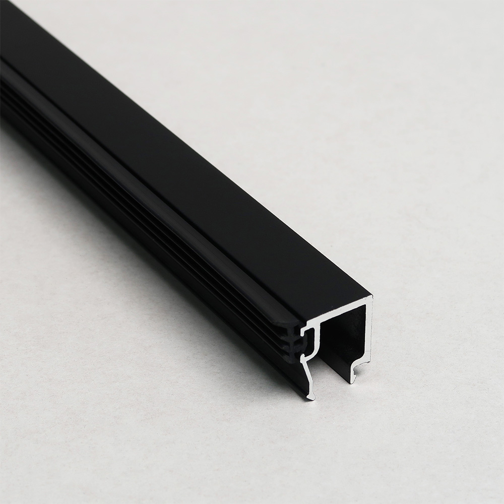 Glaslat Zijwand glas 33.2 Zwart 3500mm (2x)